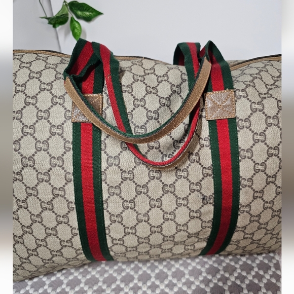 Gucci PVC Leather Sherry Line Tote Bag Duffle Bag - Picture 15 of 17